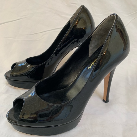 Cole Haan patent leather peep-toe stiletto heels - Picture 1 of 7